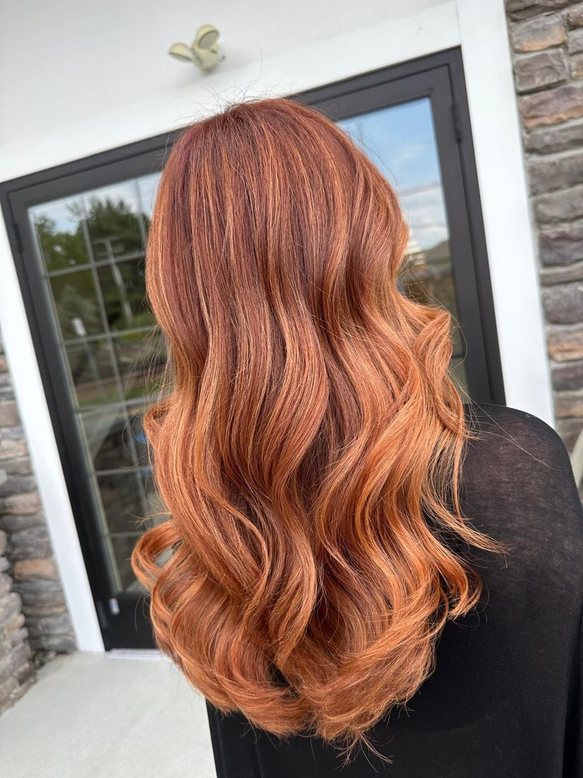 Copper colour on long hair